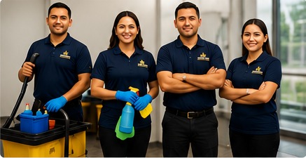 Sparkle Shine janitorial team illustration